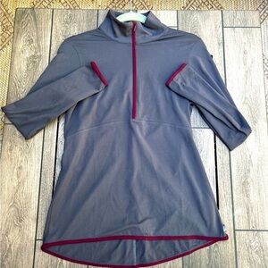 The North Face Sweatshirt Small Grey Mock Neck 1/2 Zip up Lightweight Stretch